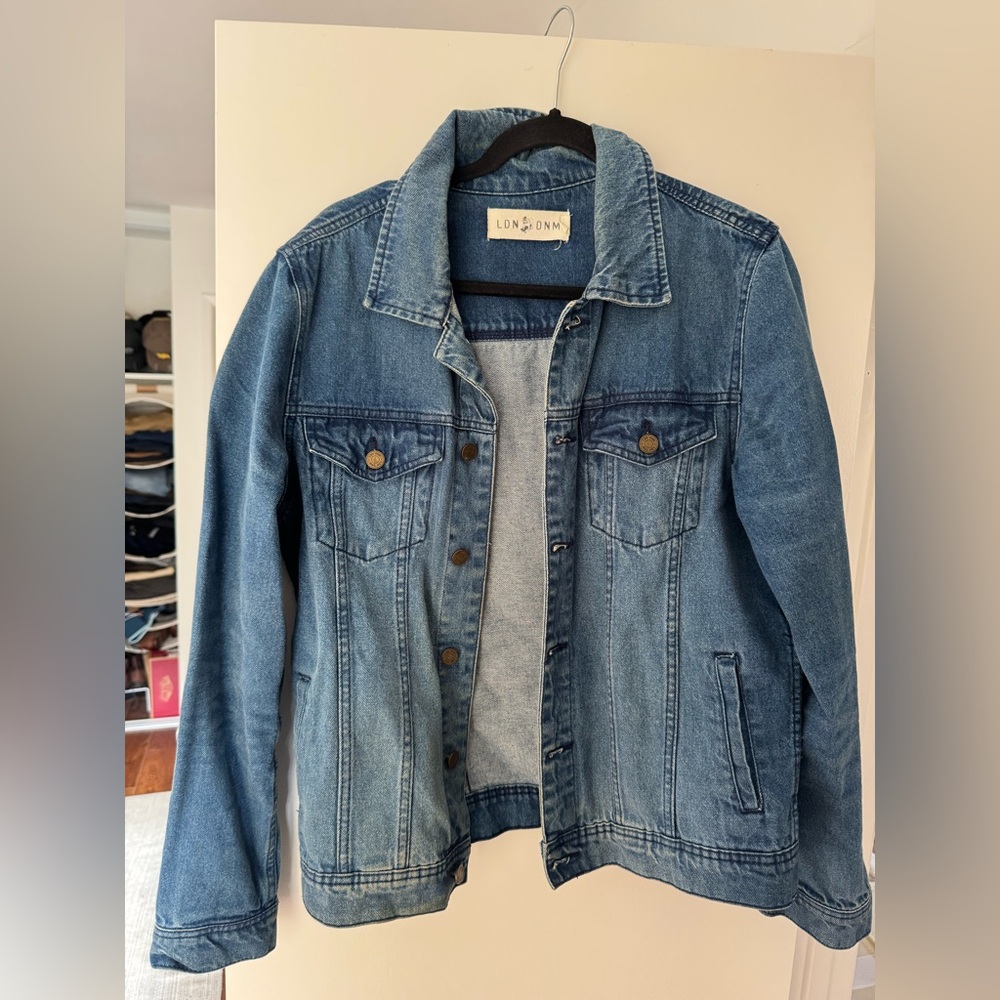 LDN DNM Classic Medium Wash Slim Denim Jacket - Blue